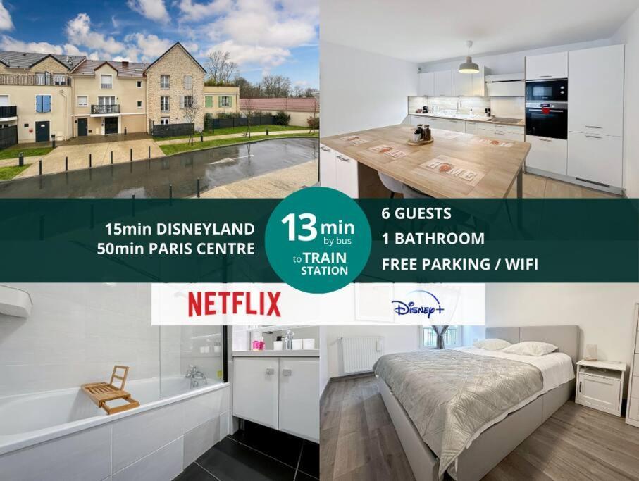 Le Cosy Villeneuve - Appartement Cosy Pour 6 A Disneyland Paris Exteriör bild